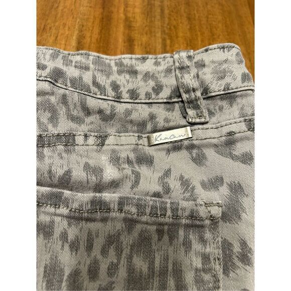 KanCan Women's Gray Leopard Print Denim Mini Skirt Size Medium - Picture 6 of 10